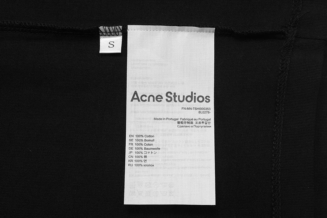 Acne Studios 2026 New Arrival logo Same Style t 100％ 32 ：Black Size：XS S M L